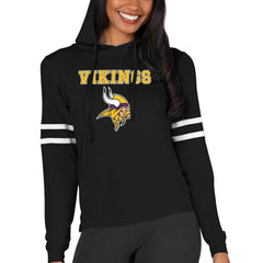 Minnesota Vikings Concepts Sport Women's Marathon Lightweight Lounge Pullover Hoodie - Black Hoodies