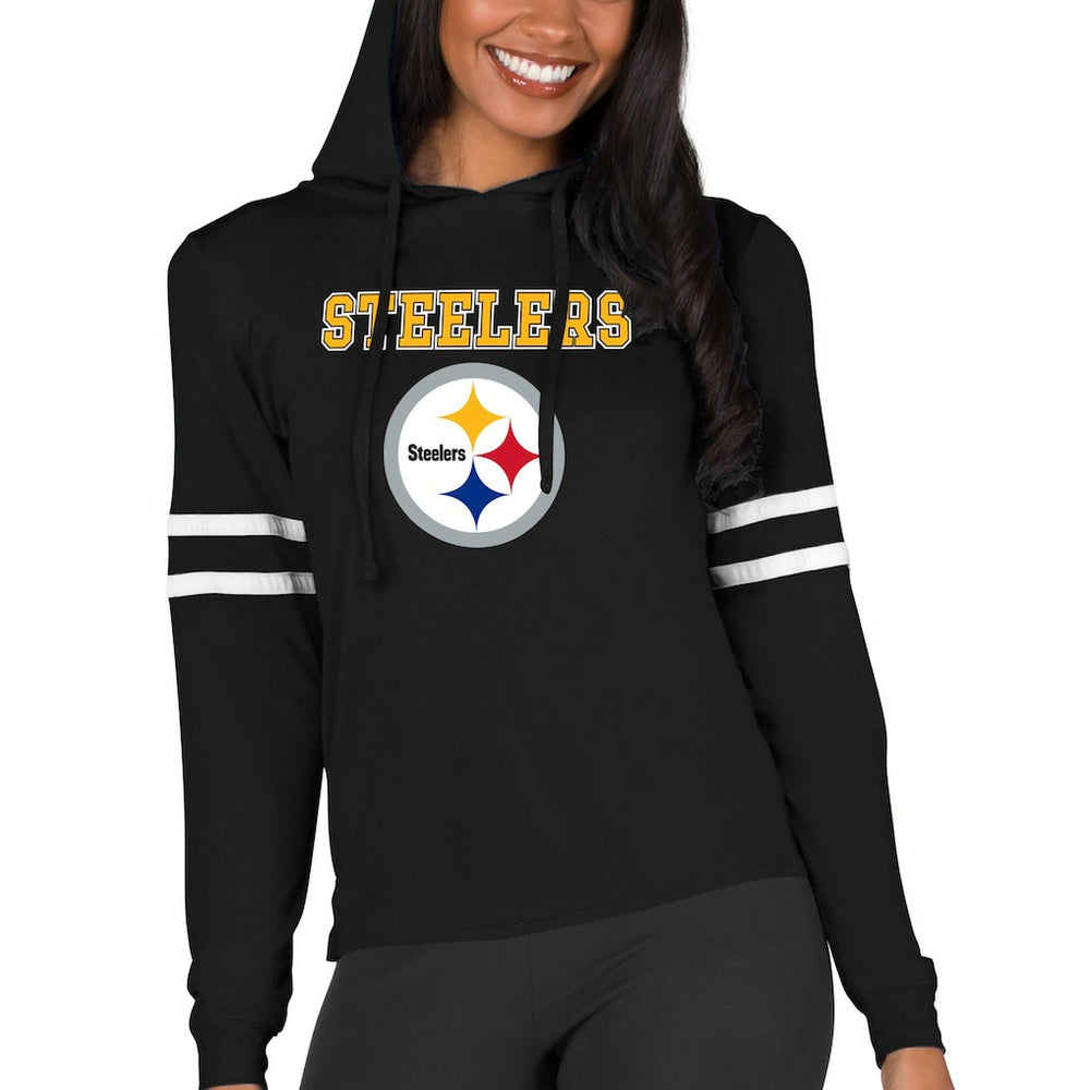 Pittsburgh Steelers Concepts Sport Women's Marathon Lightweight Lounge Pullover Hoodie - Black Hoodies