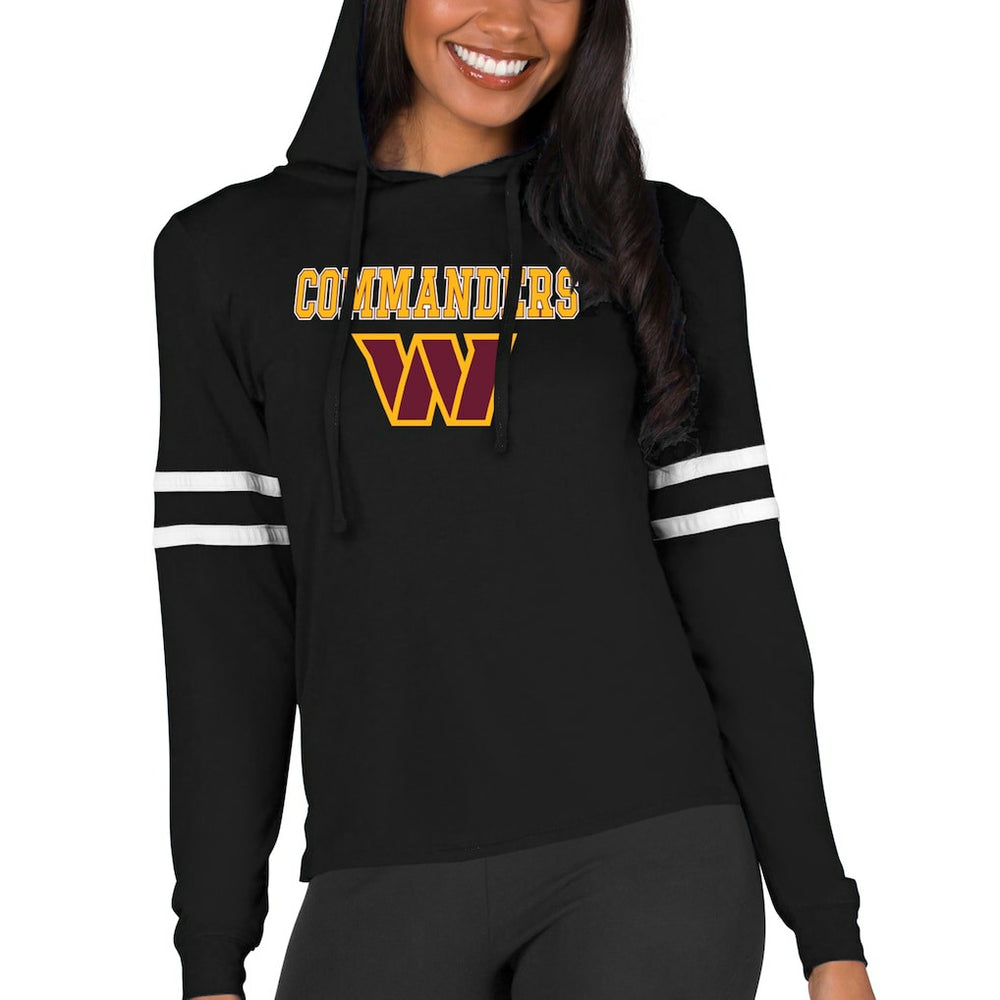 Washington Commanders Concepts Sport Women's Marathon Lightweight Lounge Pullover Hoodie - Black Hoodies