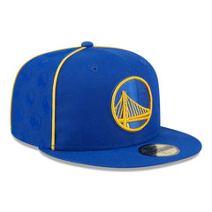 Golden State Warriors Piped & Flocked 59Fifty Fitted Hat Royal - New Era