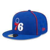 Philadelphia 76ers Piped & Flocked 59Fifty Fitted Hat Royal - New Era