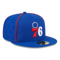 Philadelphia 76ers Piped & Flocked 59Fifty Fitted Hat Royal - New Era