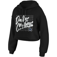 Dallas Cowboys WEAR by Erin Andrews Women's Domestic Cropped Pullover Hoodie - Black Hoodies