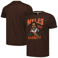 Myles Garrett Cleveland Browns Homage Unisex Caricature Player Tri-Blend T-Shirt - Heathered Brown T-shirts