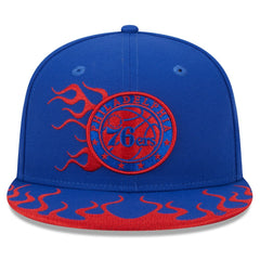 Philadelphia 76ers Rally Drive Flames 9FIFTY Snapback Hat Royal - New Era