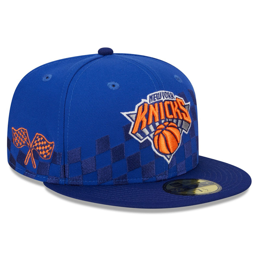 New York Knicks Rally Drive Checkerboard 59FIFTY Crown Fitted Hat Blue - New Era outlet