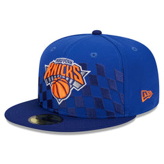 New York Knicks Rally Drive Checkerboard 59FIFTY Crown Fitted Hat Blue - New Era outlet