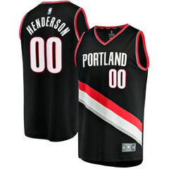 Scoot Henderson Portland Trail Blazers Fast Break Replica Jersey Icon Edition Black - Fanatics