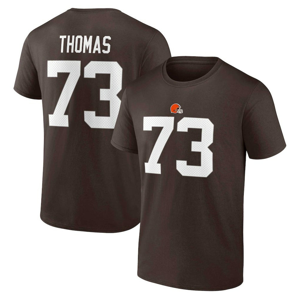 Joe Thomas Cleveland Browns Retired Player Icon Name & Number T-Shirt - Brown T-shirts