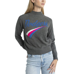 Los Angeles Dodgers Lusso Women's Serena Raglan Pullover Sweater - Gray Pullover