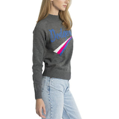 Los Angeles Dodgers Lusso Women's Serena Raglan Pullover Sweater - Gray Pullover