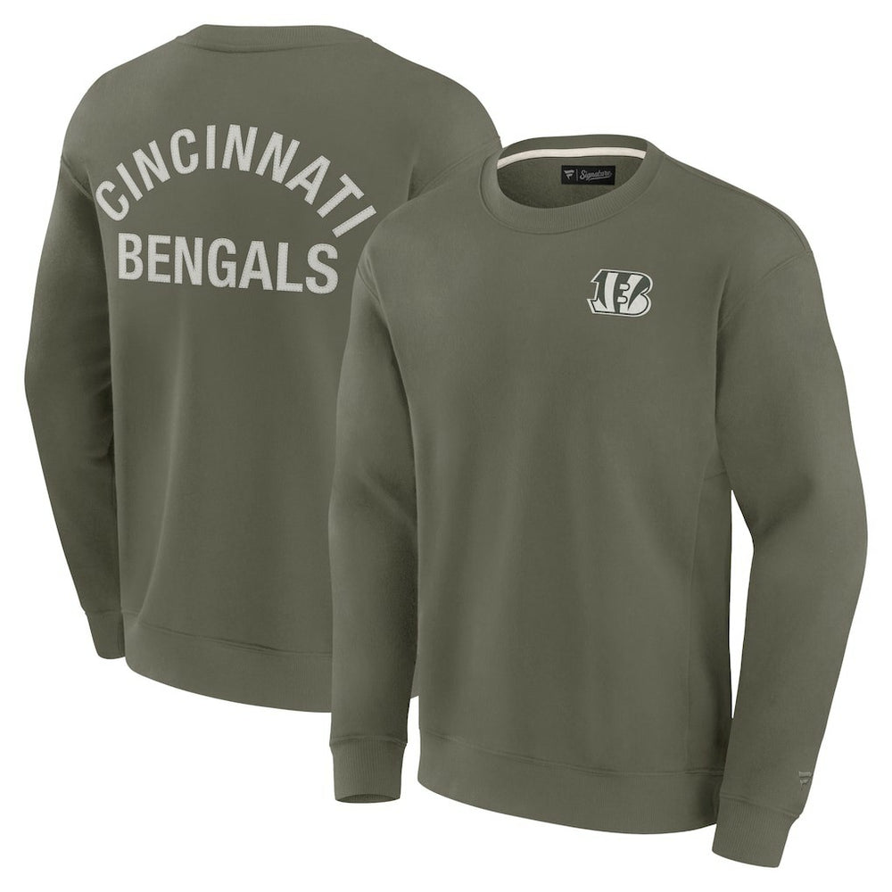 Cincinnati Bengals Unisex Elements Super Soft Pullover Sweatshirt - Olive Pullover