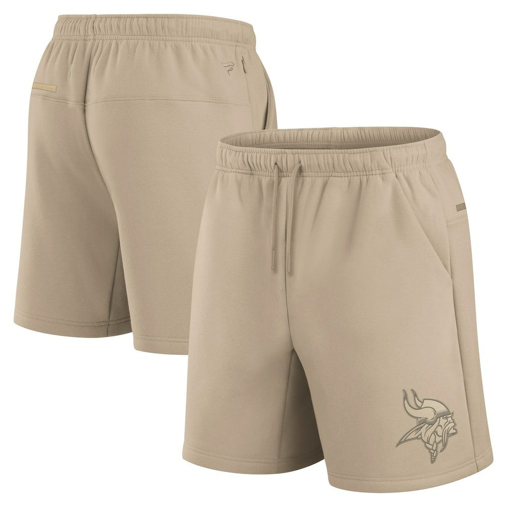 Minnesota Vikings Unisex Elements Super Soft Fleece Shorts - Khaki Shorts