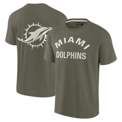 Miami Dolphins Unisex Elements Super Soft Short Sleeve T-Shirt - Olive T-shirts