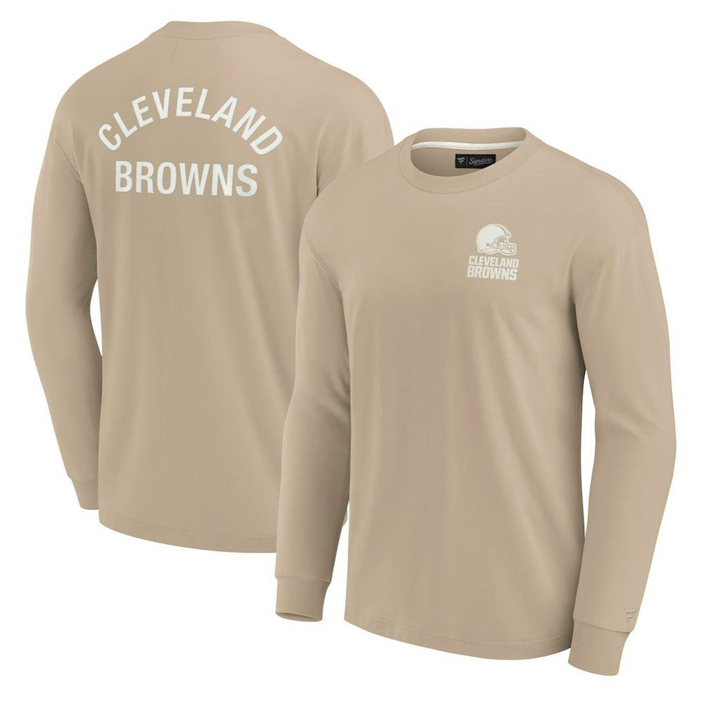 Cleveland Browns Unisex Elements Super Soft Long Sleeve T-Shirt - Khaki T-shirts