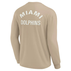 Miami Dolphins Unisex Elements Super Soft Long Sleeve T-Shirt - Khaki T-shirts