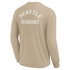 Seattle Seahawks Unisex Elements Super Soft Long Sleeve T-Shirt - Khaki T-shirts
