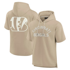 Cincinnati Bengals Unisex Elements Super Soft Fleece Short Sleeve Pullover Hoodie - Khaki Hoodies
