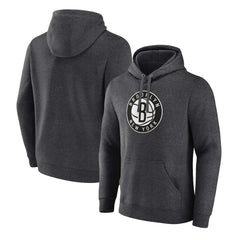 Brooklyn Nets Primary Logo Pullover Hoodie Heather Charcoal - Fanatics