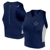 Dallas Cowboys Women's Studio Fitted Gym Tank Top - Navy Tops
