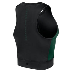 Green Bay Packers Women's Studio Fitted Gym Tank Top - Black Tops