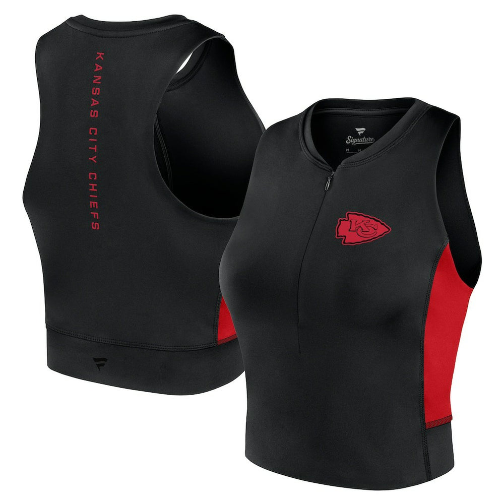 Kansas City Chiefs Women's Studio Fitted Gym Tank Top - Black Tops