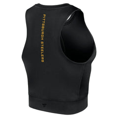 Pittsburgh Steelers Women's Studio Fitted Gym Tank Top - Black Tops
