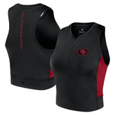 San Francisco 49ers Women's Studio Fitted Gym Tank Top - Black Tops