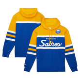 Buffalo Sabres Mitchell & Ness Head Coach Pullover Hoodie - Royal/Gold | US 200328541