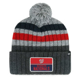 Washington Nationals '47 Stack Cuffed Knit Hat with Pom - Gray Hats