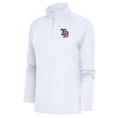Tampa Bay Rays Antigua Women's Patriotic Tribute Half-Zip Pullover Top - White Pullover
