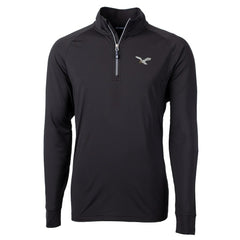 Philadelphia Eagles Cutter & Buck Gridiron Classics Big & Tall Adapt Eco Knit Stretch Recycled Quarter-Zip Pullover Top - Black Pullover