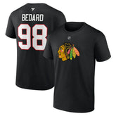 Connor Bedard Chicago Blackhawks Fanatics Authentic Stack Name & Number T-Shirt - Black | US 200351240