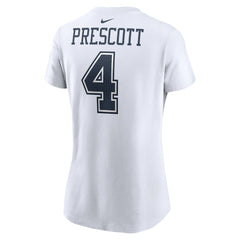 Dak Prescott Dallas Cowboys Women's Player Name & Number T-Shirt - White T-shirts
