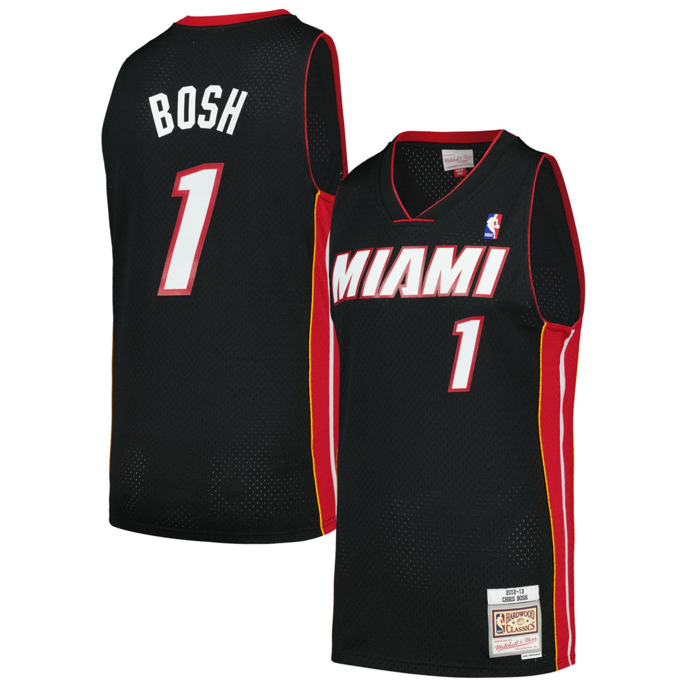 Chris Bosh Miami Heat 2012/13 Hardwood Classics Swingman Jersey Black - Mitchell & Ness