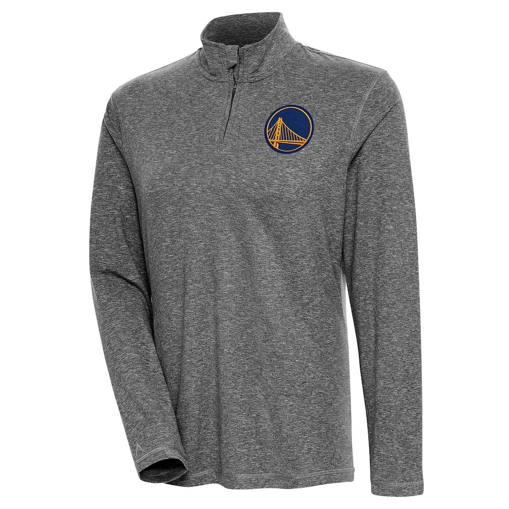 Golden State Warriors Antigua Women's Confront Quarter-Zip Pullover Top Heather Black