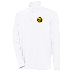 Denver Nuggets Antigua Hunk Quarter-Zip Pullover Top White outlet