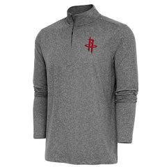 Houston Rockets Antigua Hunk Quarter-Zip Pullover Top Heather Black outlet