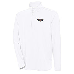 New Orleans Pelicans Antigua Hunk Quarter-Zip Pullover Top White