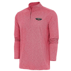 New Orleans Pelicans Antigua Hunk Quarter-Zip Pullover Top Heather Red