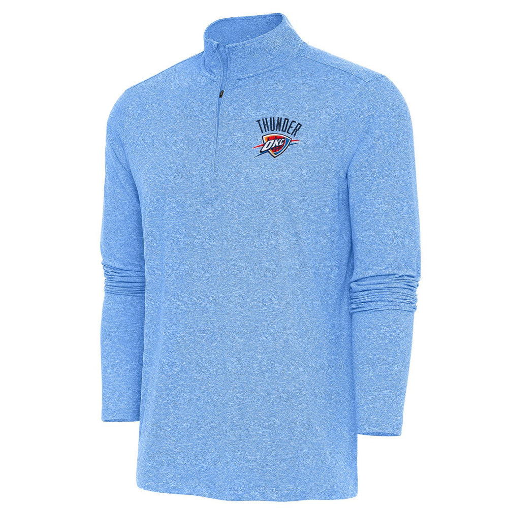 Oklahoma City Thunder Antigua Hunk Quarter-Zip Pullover Top Heather Powder Blue