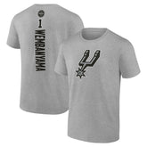 Victor Wembanyama San Antonio Spurs Playmaker Name & Number T-Shirt Heather Gray