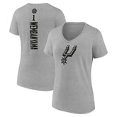 Victor Wembanyama San Antonio Spurs Women's Playmaker Name & Number V-Neck T-Shirt Gray
