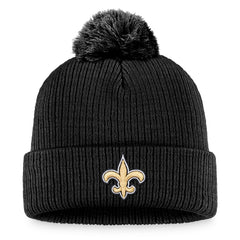 New Orleans Saints Women's Cuffed Knit Hat with Pom - Black Hats