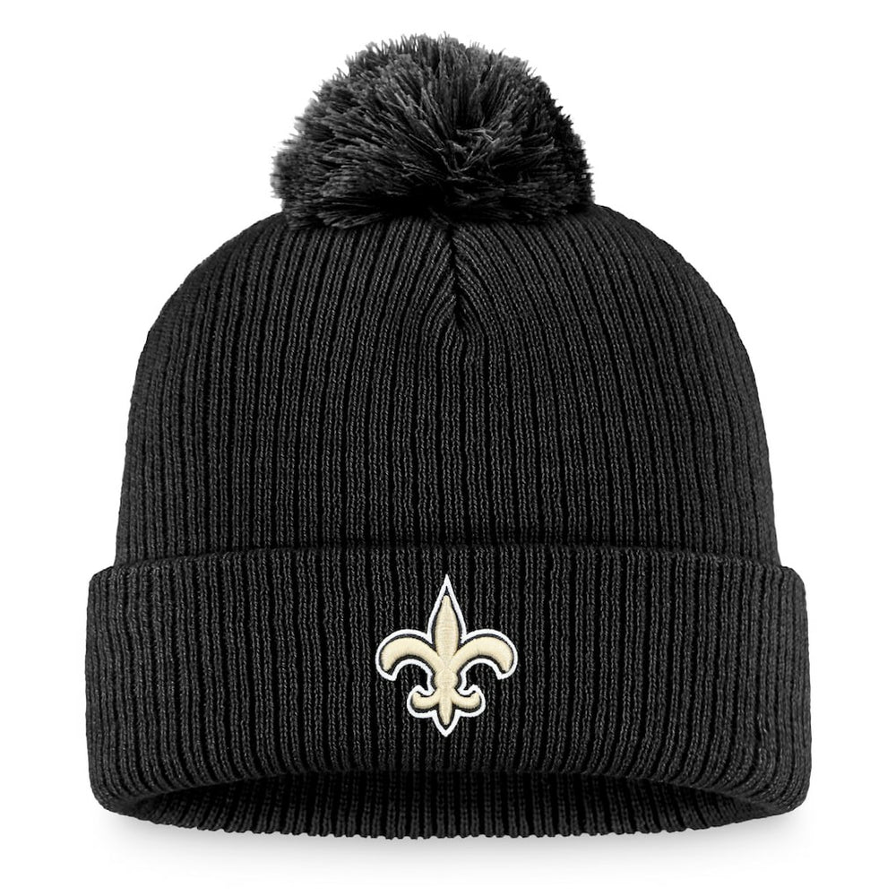 New Orleans Saints Women's Logo Cuffed Knit Hat with Pom - Black Hats