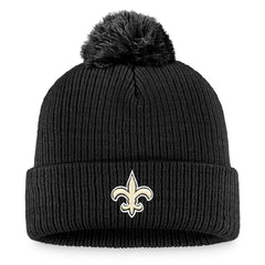 New Orleans Saints Women's Logo Cuffed Knit Hat with Pom - Black Hats