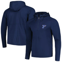 St. Louis Blues Antigua Spikes Raglan Quarter-Zip Hoodie - Heather Navy | US 200360267