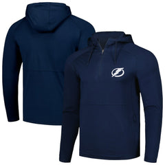Tampa Bay Lightning Antigua Spikes Raglan Quarter-Zip Hoodie - Heather Navy | US 200360268