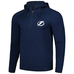 Tampa Bay Lightning Antigua Spikes Raglan Quarter-Zip Hoodie - Heather Navy | US 200360268