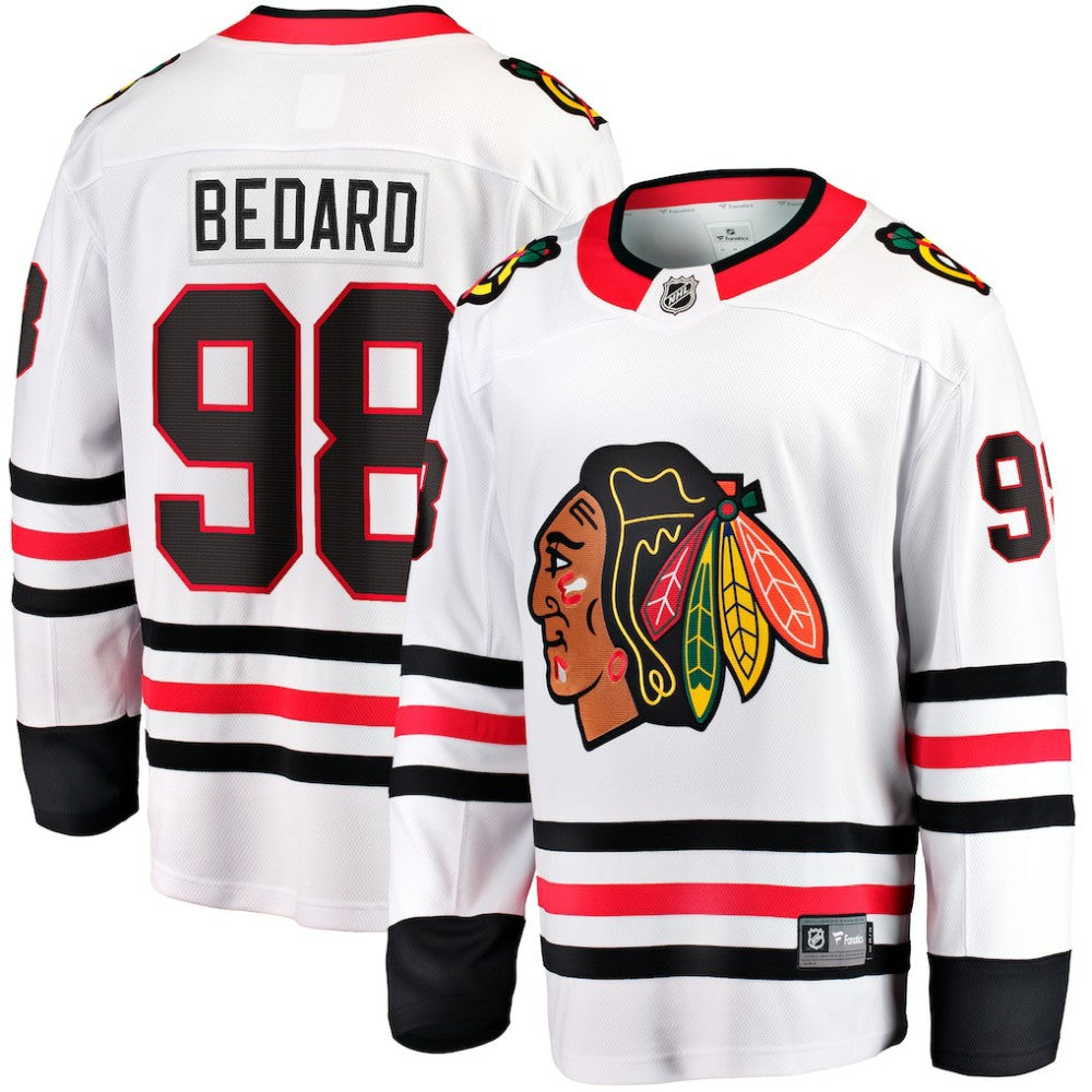 Connor Bedard Chicago Blackhawks Fanatics Away Breakaway Player Jersey - White | US 200363411